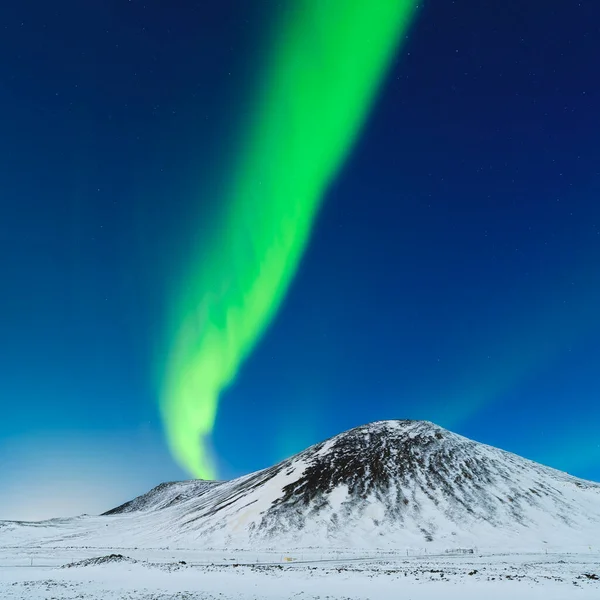 Аврора Бораліс Північне Сяйво Зоряне Небо Природа Скандинавські Країни Сніг — стокове фото