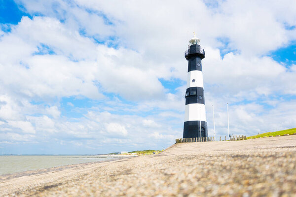Sea Coast Lighthouse Lighthouse Seaward Side Causeway Sea Sign End Royalty Free Stock Photos