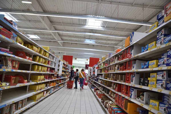 Alta Inflación Polonia Comestibles Cada Vez Más Caros Los Supermercados — Foto de Stock