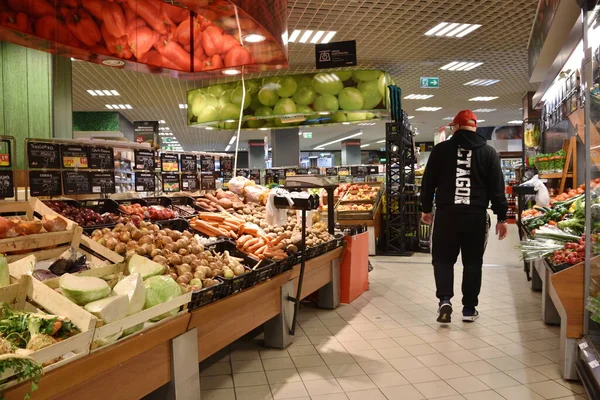 Hoge Inflatie Polen Steeds Duurdere Boodschappen Supermarkten — Stockfoto