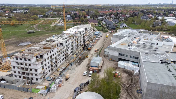 Wroclaw Polen Uitzicht Vanuit Lucht Algemeen Landschap Met Nieuwe Woonwijk — Stockfoto