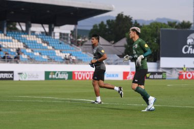 CHONBURI, THAILAND - 24 Mart 2022: Tayland ile Chonburi Stadyumu 'ndaki Nepal maçında Ummarin yaodum kaleci koçu  