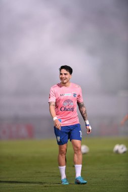 CHONBURI, THAILAND - 24 Mart 2022: Tristan Do # 19 Tayland dostluk maçı sırasında Chonburi Stadyumu 'nda Nepal' e karşı  