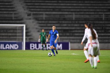 BURIRAM, THAILAND - 10 Mart 2023: Supapron Intaraprasit # 6 Tayland Oyuncusu AFC U-20 Kadın Asya Kupası sırasında Tayland 'a karşı Buriram City, Tayland