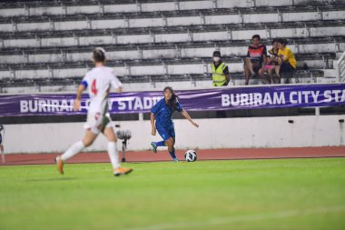 BURIRAM, THAILAND - 10 Mart 2023: Anaphon Amanpong # 20 Tayland Oyuncusu AFC U-20 Kadın Asya Kupası sırasında Tayland 'a karşı Buriram City, Tayland