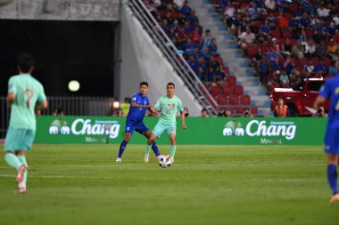 BANGKOK, THAILAND - 16th NOVEMBER, 2023: Liu Bin # 21 Çin Oyuncusu Dünya Kupası sırasında Tayland ile Tayland arasındaki rajamangkala Stadyumu, Tayland