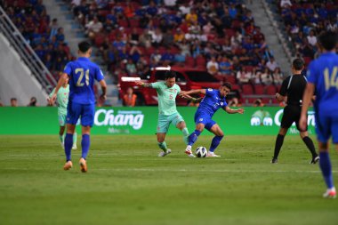 BANGKOK, THAILAND - 16. NOVEMBER, 2023: Tayland 17 numaralı Supphanut Muaenta Dünya Kupası sırasında Tayland ile Tayland arasında Tayland 'daki rajamangkala Stadyumu' nda Çin 'e karşı oynandı.