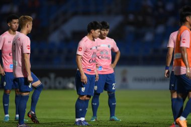 CHONBURI, THAILAND - 24 Mart 2022: Ekanit Panya # 17 Tayland dostluk maçı sırasında Chonburi Stadyumu 'nda Nepal' e karşı 