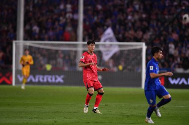 BANGKOK, THAILAND-26 MARCH, 2024: Lee Jaesung # 10 Güney Kore Futbolcusu Dünya Kupası sırasında Tayland ile Güney Kore arasındaki rajamangkala Stadyumu, Tayland