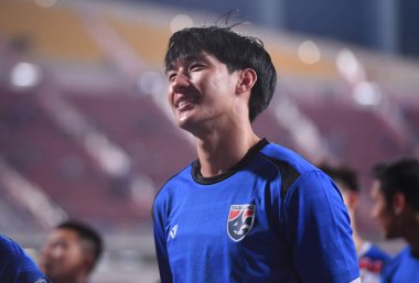 BANGKOK, THAILAND-26 MARCH, 2024: Boonyakait Wongsajaem # 23 Tayland Dünya Kupası sırasında Tayland ile Güney Kore arasındaki rajamangkala Stadyumu, Tayland