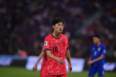 BANGKOK, THAILAND-26 MARCH, 2024: Lee Jaesung # 10 Güney Kore Futbolcusu Dünya Kupası sırasında Tayland ile Güney Kore arasındaki rajamangkala Stadyumu, Tayland
