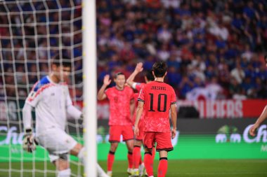 BANGKOK, THAILAND-26 MARCH, 2024: Lee Jaesung # 10 Güney Kore Futbolcusu Dünya Kupası sırasında Tayland ile Güney Kore arasındaki rajamangkala Stadyumu, Tayland