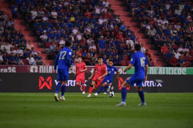 BANGKOK, THAILAND-26 MARCH, 2024: Hwang Inbeom # 6 Güney Kore Futbolcusu Tayland ile Güney Kore arasında Tayland rajamangkala Stadyumu, Tayland