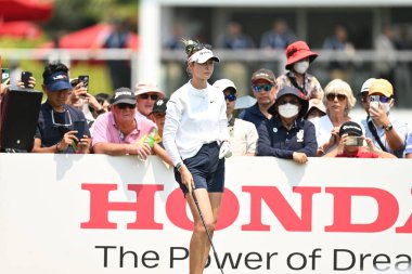 Chonburi -Thailand-26 February 2023:Nelly Korda from USA in action During LPGA thailand 2023 at siam country club pattaya,thailand clipart