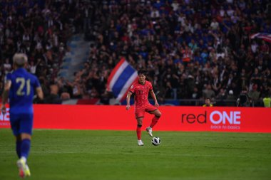 BANGKOK, THAILAND-26 MARCH, 2024: Kim Young-Gwon # 19 Güney Kore Futbolcusu Dünya Kupası sırasında Tayland ile Güney Kore arasındaki rajamangkala Stadyumu, Tayland
