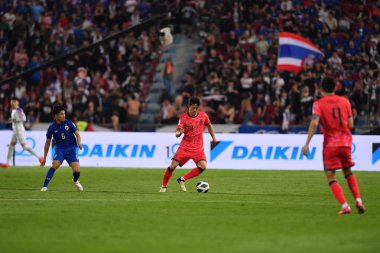 BANGKOK, THAILAND-26 MARCH, 2024: Lee Jaesung # 10 Güney Kore Futbolcusu Dünya Kupası sırasında Tayland ile Güney Kore arasındaki rajamangkala Stadyumu, Tayland