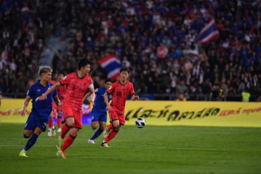 BANGKOK, THAILAND-26 MARCH, 2024: Lee Jaesung # 10 Güney Kore Futbolcusu Dünya Kupası sırasında Tayland ile Güney Kore arasındaki rajamangkala Stadyumu, Tayland