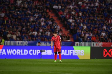 BANGKOK, THAILAND-26 MARCH, 2024: Lee Kangin # 18 Güney Kore Futbolcusu Dünya Kupası sırasında Tayland ile Güney Kore arasında rajamangkala Stadyumu, Tayland