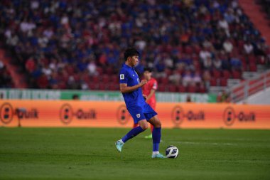 BANGKOK, THAILAND-26 MARCH, 2024: Pansa Hemviboon # 17 Tayland Dünya Kupası sırasında Tayland ile Tayland arasında Tayland rajamangkala Stadyumu, Tayland