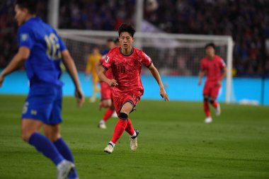 BANGKOK, THAILAND-26 MARCH, 2024: Lee Jaesung # 10 Güney Kore Futbolcusu Dünya Kupası sırasında Tayland ile Güney Kore arasındaki rajamangkala Stadyumu, Tayland