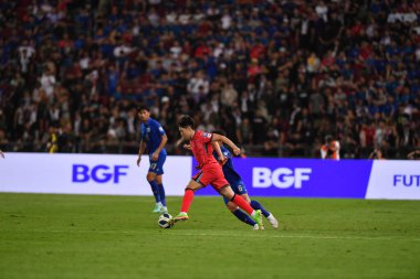 BANGKOK, THAILAND-26 MARCH, 2024: Lee Kangin # 18 Güney Kore Futbolcusu Dünya Kupası sırasında Tayland ile Güney Kore arasında rajamangkala Stadyumu, Tayland