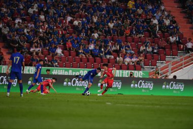 Bangkok, Tayland - 26 Mart 2024: Dünya Kupası sırasında Tayland ile Tayland arasında Tayland 'daki rajamangkala Stadyumu' nda oynanan 12 numaralı SAA Mickelson