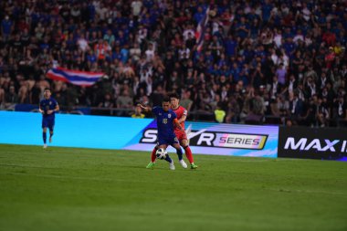 BANGKOK, THAILAND-26 MARCH, 2024: Chanathip Songkrasin # 18 Tayland Dünya Kupası sırasında Tayland ile Güney Kore arasındaki rajamangkala stadyumu, Tayland