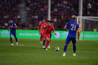 BANGKOK, THAILAND-26 MARCH, 2024: Lee Jaesung # 10 Güney Kore Futbolcusu Dünya Kupası sırasında Tayland ile Güney Kore arasındaki rajamangkala Stadyumu, Tayland