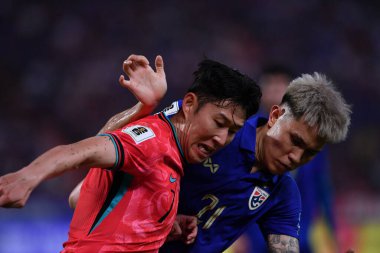 BANGKOK, THAILAND-26 MARCH, 2024: Tayland Dünya Kupası sırasında Tayland ile Tayland arasında oynanan 21 numaralı Supphanan Burirat