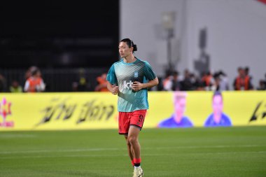 Bangkok, Tayland - 26 Mart 2024 - Dünya Kupası sırasında Güney Kore 'nin Cho Gue Sung # 9. Oyuncusu Rajamangkala Stadyumu' nda Güney Kore 'ye karşı mücadele etti.