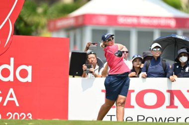 Chonburi-Tayland-26Şubat 2023: Güney Afrika Cumhuriyeti 'nden Ashleigh Buhai LPGA Tayland ve 2023 siam golf kulübü pattaya, Tayland