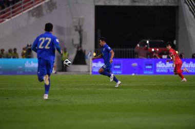 BANGKOK, THAILAND-26 MARCH, 2024: Chanathip Songkrasin # 18 Tayland Dünya Kupası sırasında Tayland ile Güney Kore arasındaki rajamangkala stadyumu, Tayland