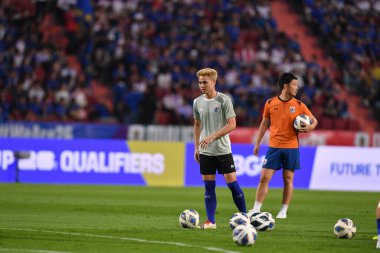 BANGKOK, THAILAND-26 MARCH, 2024: Tayland ile Tayland arasındaki Dünya Kupası sırasında Tayland ile Tayland Stadyumu arasında oynanan 3 numaralı Bunmathan Tiyatrosu