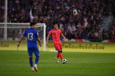 BANGKOK, THAILAND-26 MARCH, 2024: Kim Young-Gwon # 19 Güney Kore Futbolcusu Dünya Kupası sırasında Tayland ile Güney Kore arasındaki rajamangkala Stadyumu, Tayland