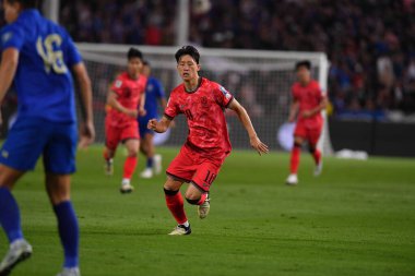 BANGKOK, THAILAND-26 MARCH, 2024: Lee Jaesung # 10 Güney Kore Futbolcusu Dünya Kupası sırasında Tayland ile Güney Kore arasındaki rajamangkala Stadyumu, Tayland