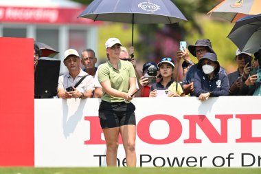 Chonburi, Tayland - 26 Şubat 2023: LPGA Tayland 'da Siam Country Club Pattaya, Tayland' da görev yapan İsveçli Anna Nordqvist