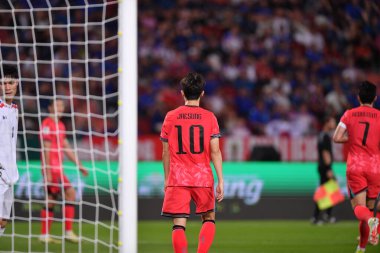 BANGKOK, THAILAND-26 MARCH, 2024: Lee Jaesung # 10 Güney Kore Futbolcusu Dünya Kupası sırasında Tayland ile Güney Kore arasındaki rajamangkala Stadyumu, Tayland