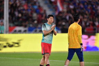 Bangkok-Tayland-26Mar24-Son Heung Min # 7 Güney Kore Kupası 'nda Tayland ile Güney Kore arasında oynanan Rajamangkala Stadyumu, Tayland