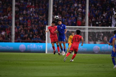 BANGKOK, THAILAND-26 MARCH, 2024: Kim Minjae # 4 Güney Kore Futbolcusu Dünya Kupası sırasında Tayland ile Güney Kore arasında Rajamangkala Stadyumu, Tayland