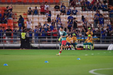 Bangkok, Tayland - 26 Mart 2024 - Tayland 'daki Rajamangkala Stadyumu' nda Tayland ile Güney Kore arasında oynanan Dünya Kupası sırasında Son Heung Min # 7 Güney Kore Oyuncusu.