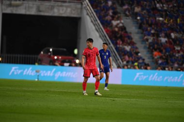 BANGKOK, THAILAND-26 MARCH, 2024: Paik Seungho # 8 Güney Kore Futbolcusu Tayland ile Güney Kore arasındaki rajamangkala Stadyumu, Tayland