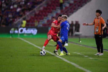 BANGKOK, THAILAND-26 MARCH, 2024: Paik Seungho # 8 Güney Kore Futbolcusu Tayland ile Güney Kore arasındaki rajamangkala Stadyumu, Tayland
