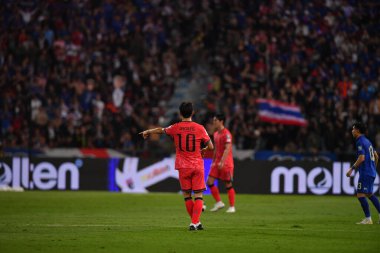 BANGKOK, THAILAND-26 MARCH, 2024: Lee Jaesung # 10 Güney Kore Futbolcusu Dünya Kupası sırasında Tayland ile Güney Kore arasındaki rajamangkala Stadyumu, Tayland