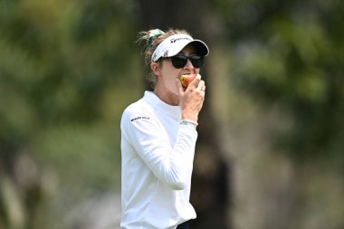 Chonburi - Tayland - 26 Şubat 2023: LPGA Tayland ve 2023 siam country kulübü pattaya, Tayland 'da görev yapan ABD' li Nelly Korda