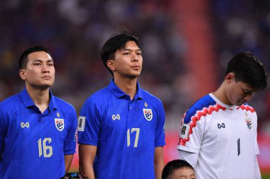 BANGKOK, THAILAND-26 MARCH, 2024: Pansa Hemviboon # 17 Tayland Dünya Kupası sırasında Tayland ile Tayland arasında Tayland rajamangkala Stadyumu, Tayland