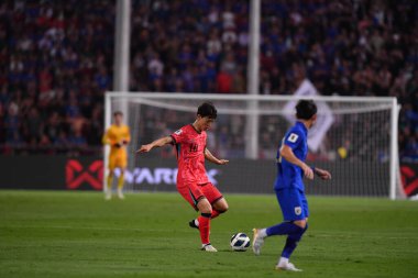 BANGKOK, THAILAND-26 MARCH, 2024: Lee Jaesung # 10 Güney Kore Futbolcusu Dünya Kupası sırasında Tayland ile Güney Kore arasındaki rajamangkala Stadyumu, Tayland