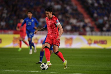 Bangkok, Thailand - March 26, 2024 -Son Heung Min #7 Player of South Korea during World Cup qualified between Thailand against South Korea at Rajamangkala stadium, Thailand. clipart