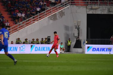 BANGKOK, THAILAND-26 MARCH, 2024: Kim Minjae # 4 Güney Kore Futbolcusu Dünya Kupası sırasında Tayland ile Güney Kore arasında Rajamangkala Stadyumu, Tayland