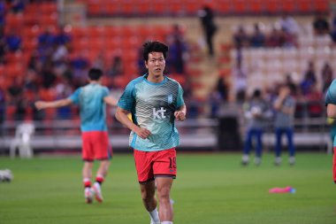 BANGKOK, THAILAND-26 MARCH, 2024: Kim Young-Gwon # 19 Güney Kore Futbolcusu Dünya Kupası sırasında Tayland ile Güney Kore arasındaki rajamangkala Stadyumu, Tayland