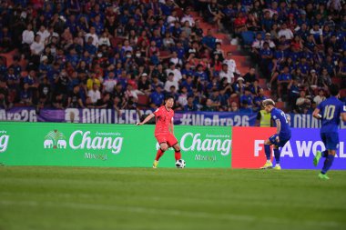 Bangkok, Tayland - 26 Mart 2024 - Tayland 'daki Rajamangkala Stadyumu' nda Tayland ile Güney Kore arasında oynanan Dünya Kupası sırasında Son Heung Min # 7 Güney Kore Oyuncusu.